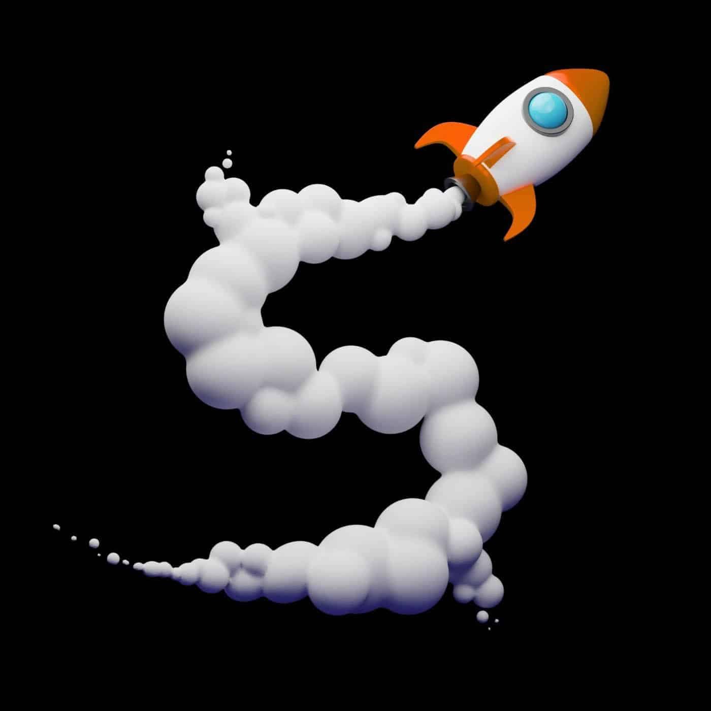 Foguete simbolizando o lançamento de estratégias de marketing digital para impulsionar o crescimento.